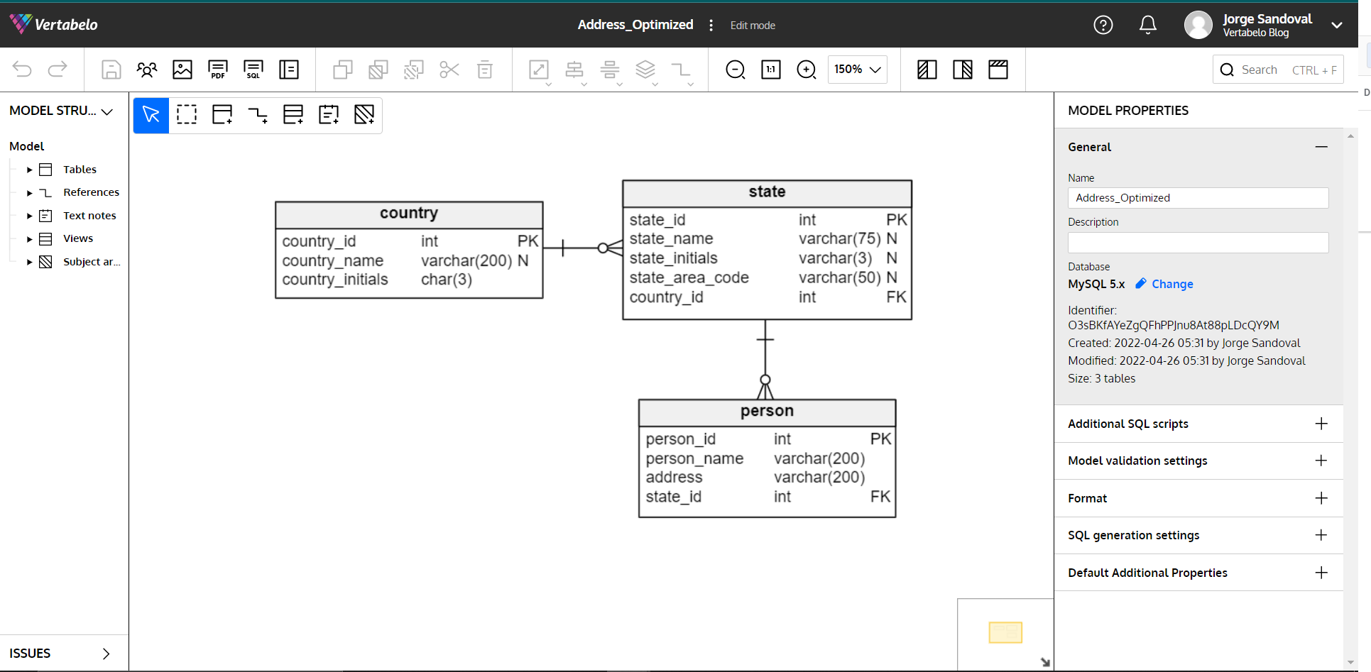 What Is The Best Design For An Address Database Model Vertabelo 