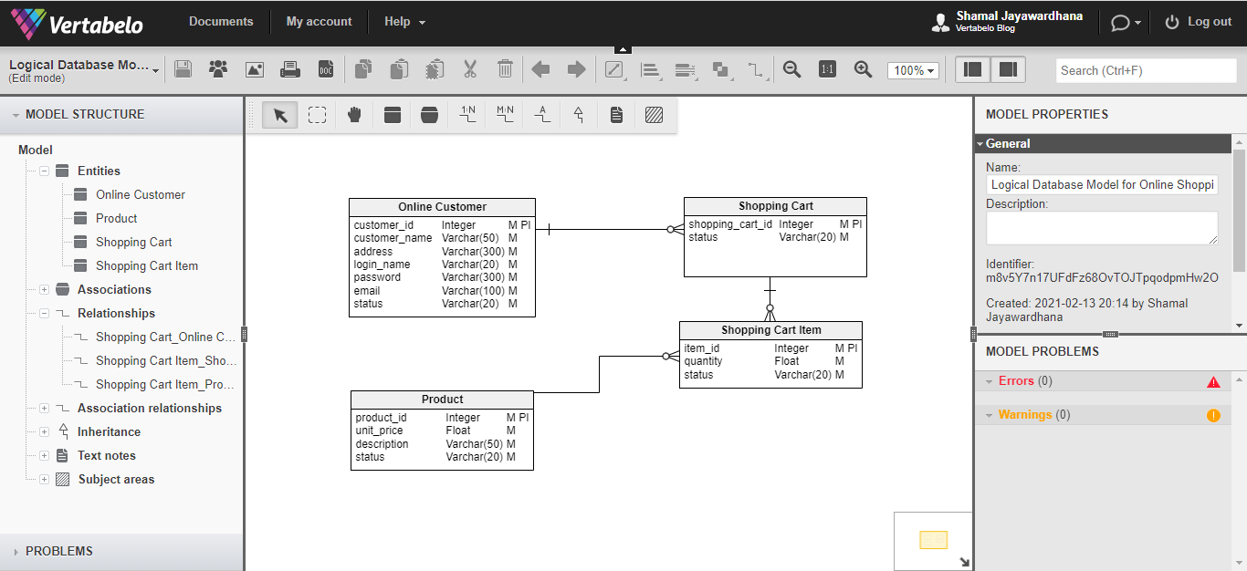 What S The Best Er Diagram Tool For Oracle Vertabelo Database Modeler