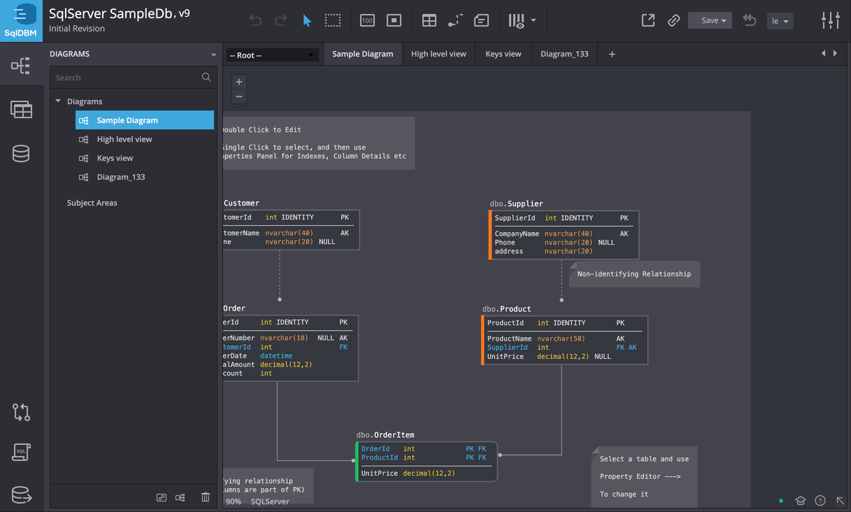 Online data modeling tool