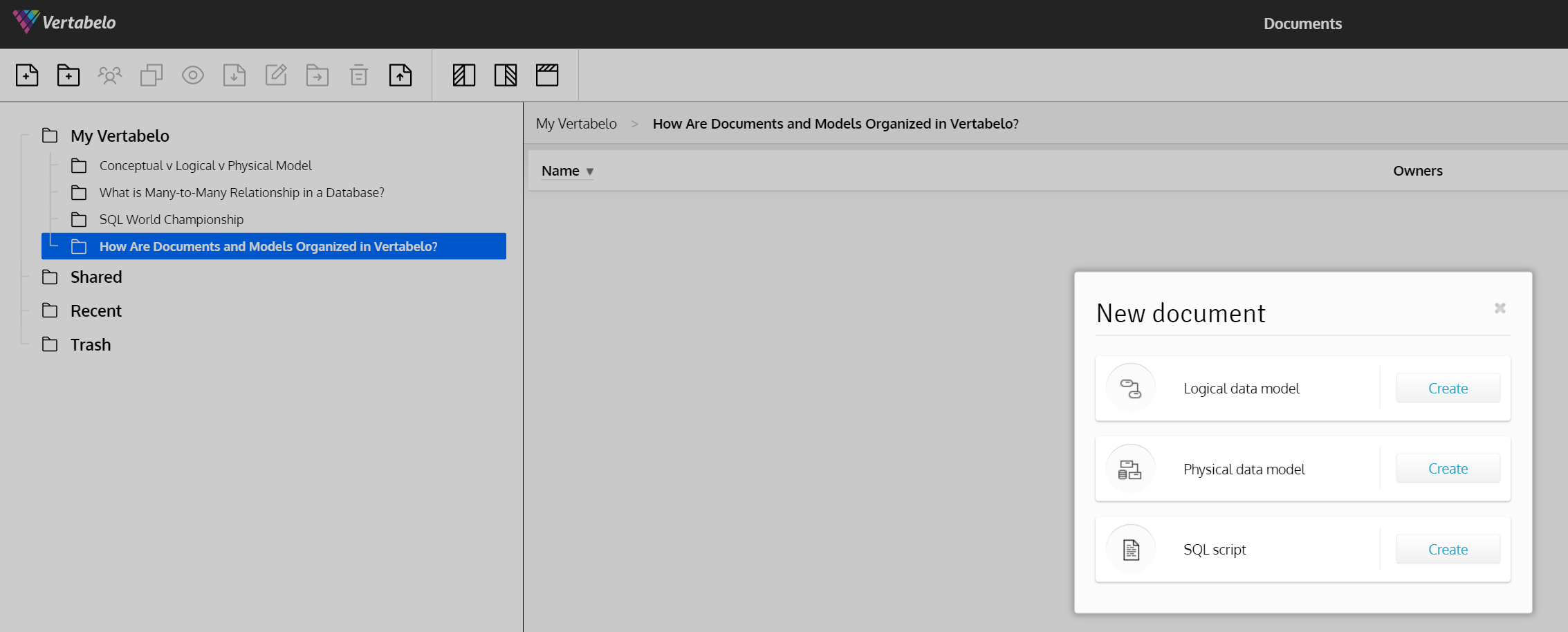 Vertabelo’s Document Structure: How Documents and Models Are Organized