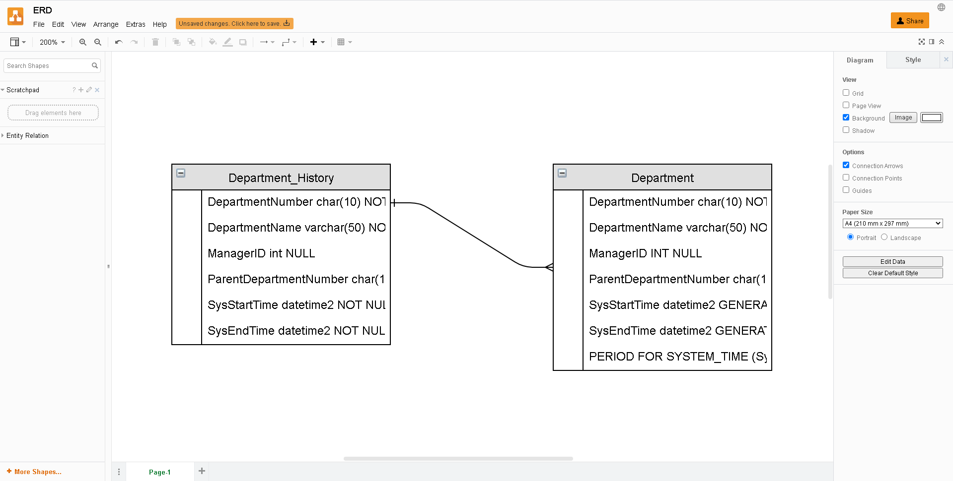 How to Draw an ER Diagram Online Vertabelo Database Modeler