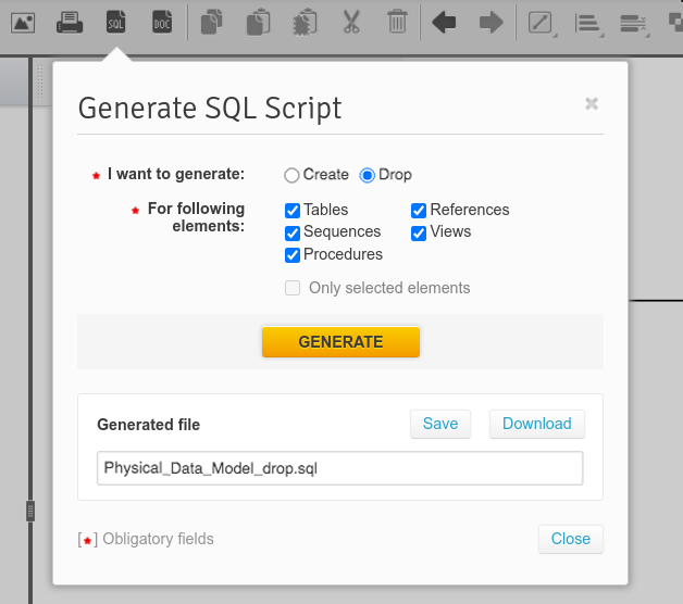 SQL Scripts in Vertabelo