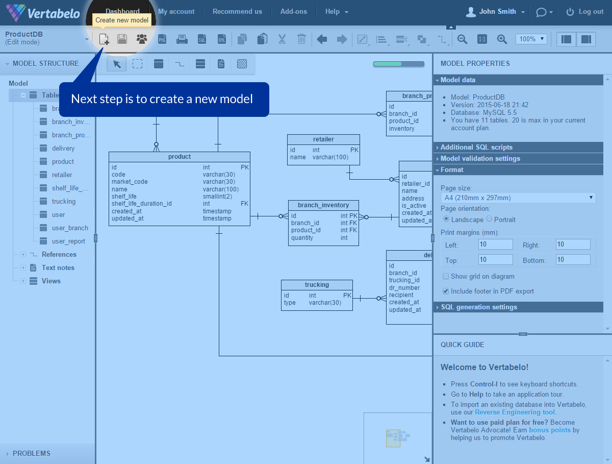 How to Convert a Data Model Between Two Database Management Systems |  Vertabelo Database Modeler