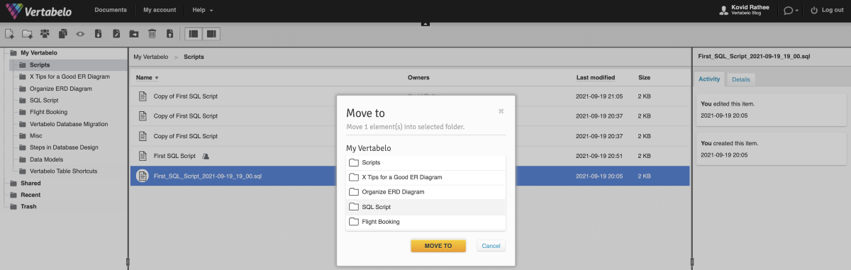 How to Create a SQL Script in Vertabelo