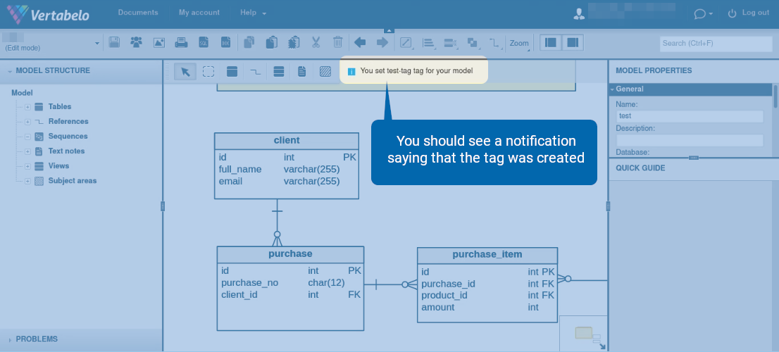 How to Tag a Version of Your Data Model