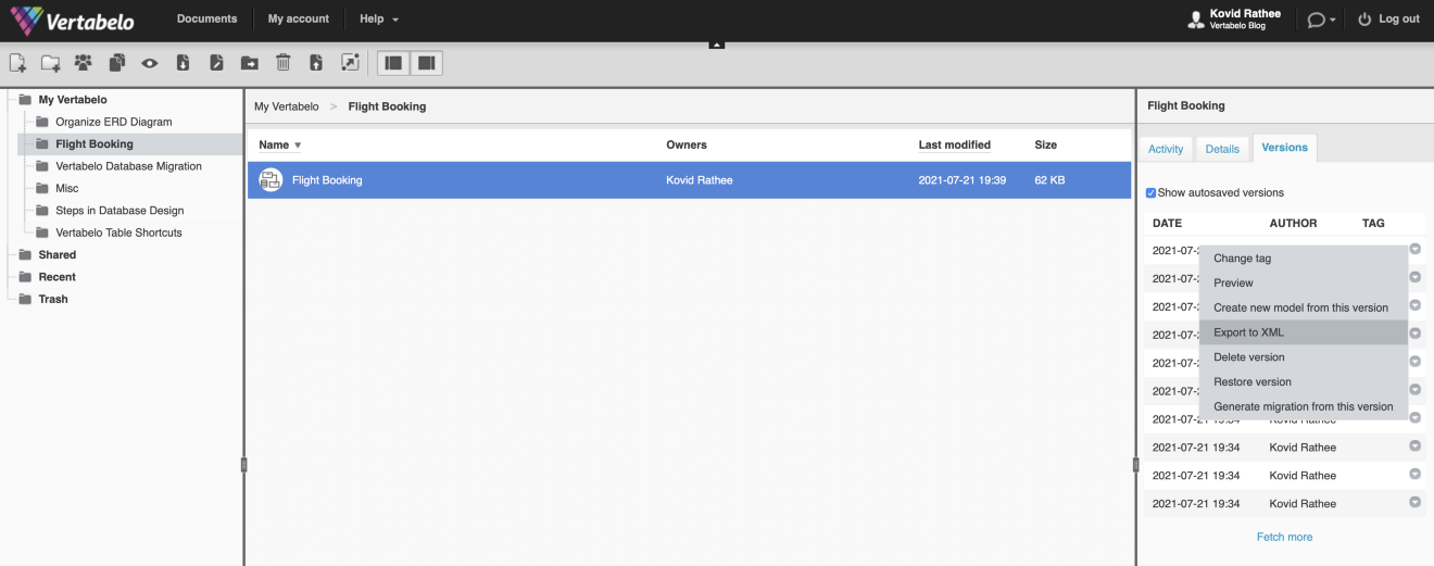 SQL physical model versioning